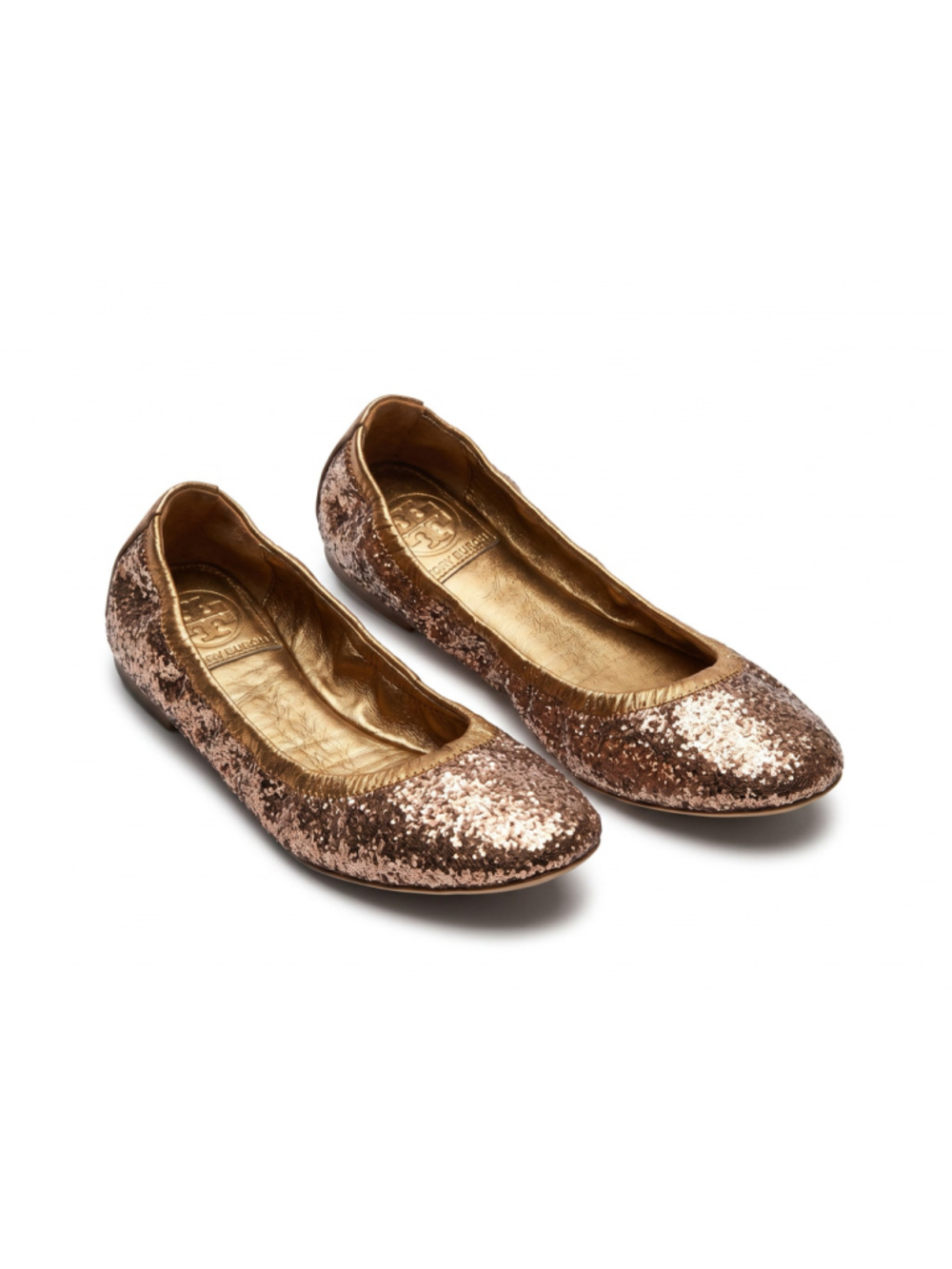 Tory Burch Glitter Ballet Flats BRONZE EDDIE NIB Size 6 - Picture 8 of 8